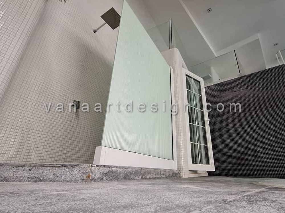 ساخت شیشه 20 میل انگروینگ کابین دوش استخر